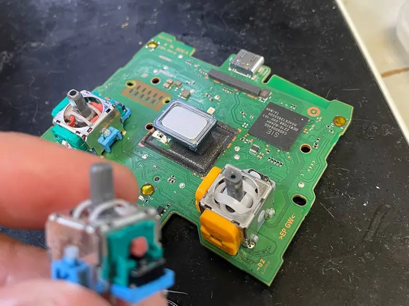 PS5 DualSense drift repair — controller disassembled
